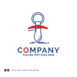 Company Name Logo Design For Baby, dummy, newbie, nipple, noob. Blue and red Brand Name Design with place for Tagline. Abstract Creative Logo template for Small and Large Business.